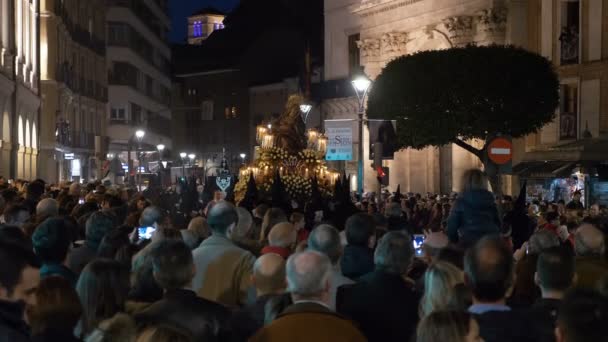 Heilige Week Parade Straat Semana Santa Maart 2018 Valladolid Spanje — Stockvideo