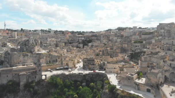 Krajobraz Starego Miasta Matera Basilicata Włochy — Wideo stockowe
