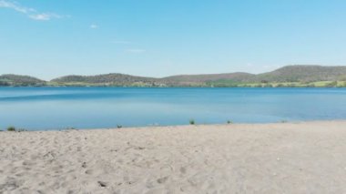 Roma, İtalya Martignano Gölü havadan görünümü