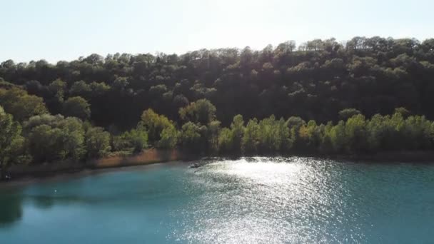 Aerial View Martignano Lake Rome Italy — Stock Video