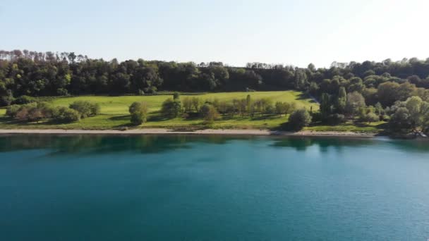 Вид Воздуха Озеро Мартиньяно Риме Италия — стоковое видео
