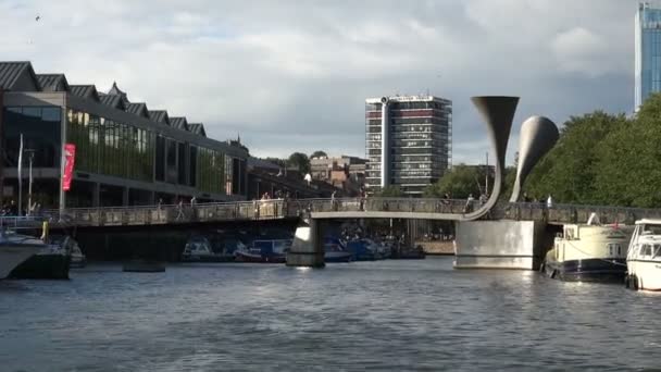 Hermosa Vista Bristol Desde Canal Reino Unido — Vídeos de Stock