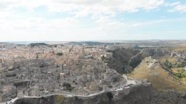 Matera, Basilicata, İtalya'nın tarihi kentin peyzaj