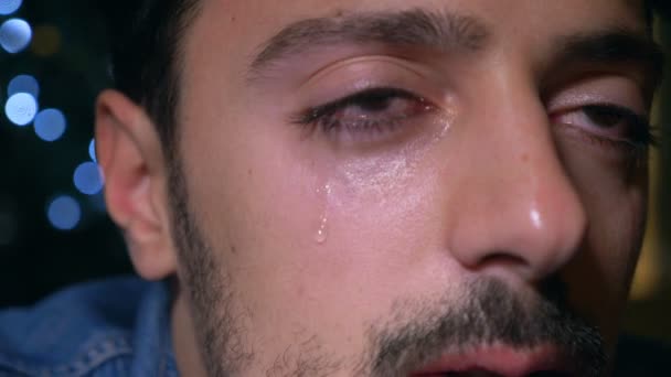 Ağlayan Üzgün Latince Delikanlı Depresyon Yalnızlık — Stok video