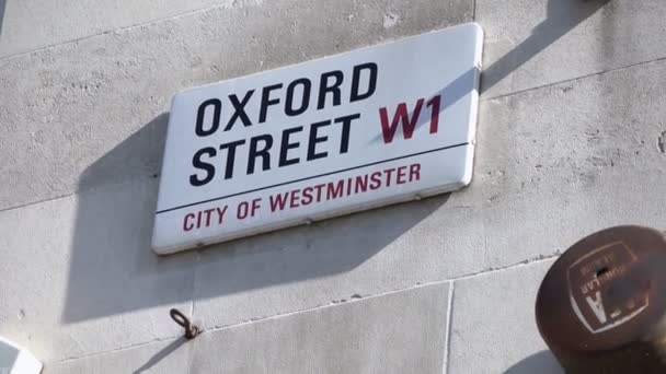 Oxford Street Sign London Shopping London — Stock Video