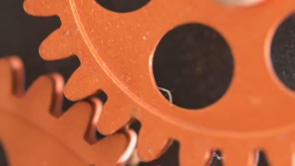 Metallic gears and cogwheels — Stock Video