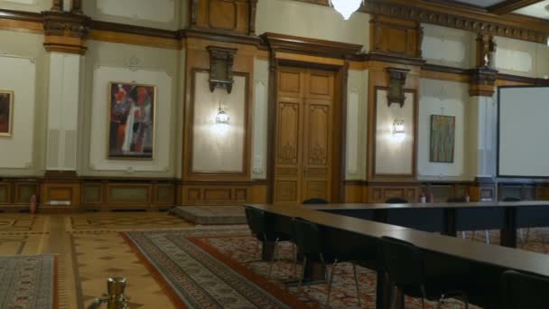 罗马尼亚议会的看法从里面 2018年5月 布加勒斯特 罗马尼亚 — 图库视频影像