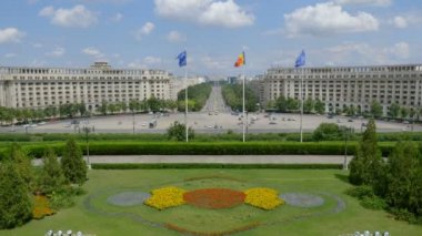 Romanya Parlamentosu güzel manzara. Bucharest, Romanya