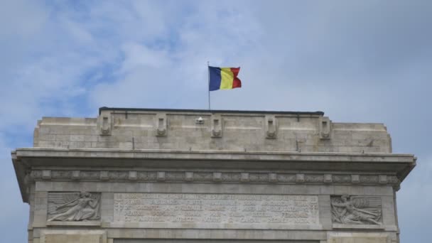 Triumphal Arch Romania Bucharest — Stock Video