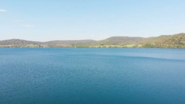 Roma, İtalya Martignano Gölü havadan görünümü