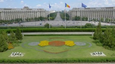 Romanya Parlamentosu müstehcen görünümden. Bucharest, Romanya