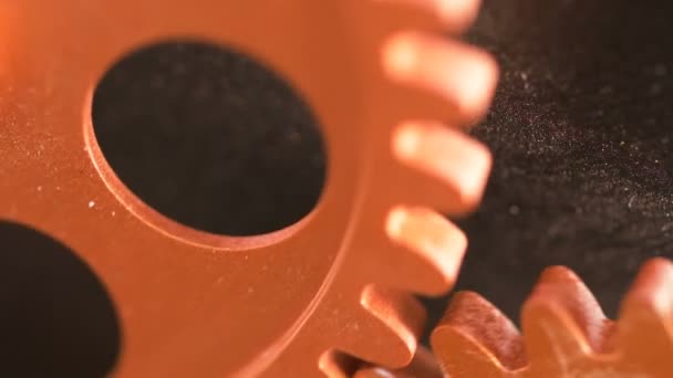 Engrenagens metálicas e rodas dentadas — Vídeo de Stock