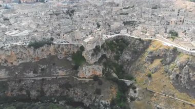 Matera, Basilicata, İtalya'nın tarihi kentin peyzaj