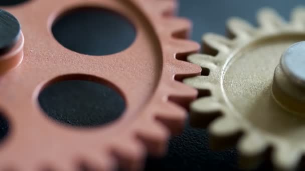 Clock Wheels Running Marking Time Close — Stock Video