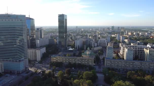 Panoramiczny Widok Warszawę Pałacu Kultury Nauki — Wideo stockowe