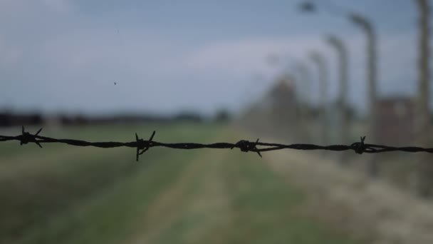 Památník Holocaustu Pohled Birkenau Auscwitz Polsko Dějiny Drama — Stock video