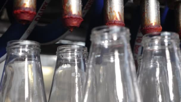 Пляшки Томатний Соус Конвеєрну Лінію Виробництво Томатного Соусу — стокове відео