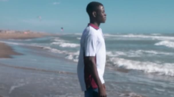 Jeune Homme Noir Plage — Video