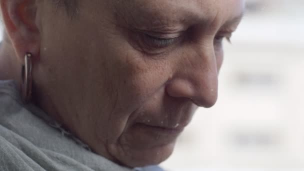 Soustřeď Starosti Problémy Pensive Sad Starší Transexxual — Stock video