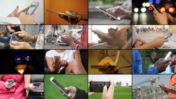 Composition Des Mains Aide Téléphone Intelligent — Video