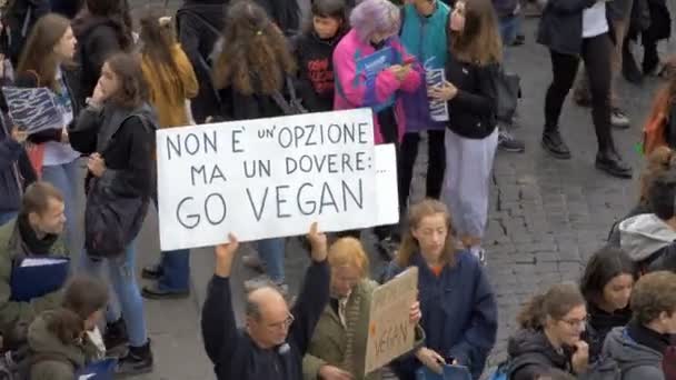 ローマ イタリア 2019年3月15日 学生たちがローマで行進 — ストック動画