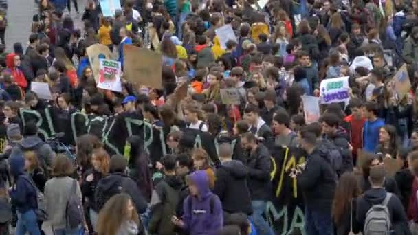 Řím Itálie Března 2019 Studenti Pochodující Římě Global Climate Strike — Stock video