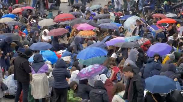 Rome Maart 2019 Studenten Marcheren Rome Tijdens Global Climate Strike — Stockvideo