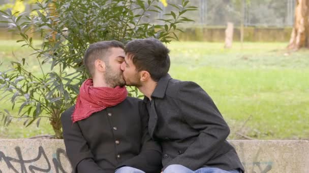 Joven Gay Pareja Fecha — Vídeos de Stock