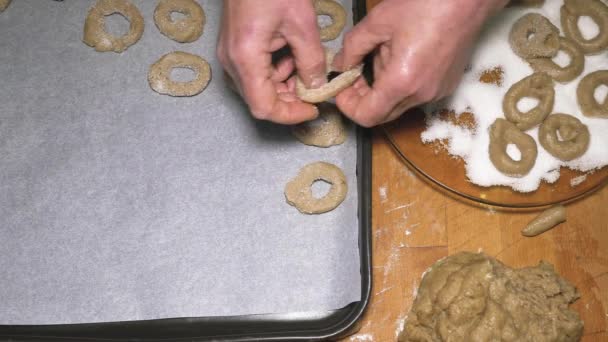 Бабушка Готовит Печенье Торты Пироги Грандиозная Кулинарная Концепция — стоковое видео