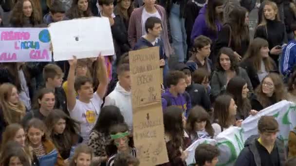 Rzym Włochy Marca 2019 Studenci Maszerują Rzymie Global Climate Strike — Wideo stockowe