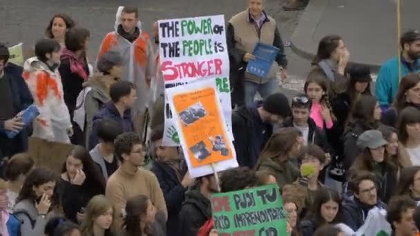 Rzym Włochy Marca 2019 Studenci Maszerują Rzymie Global Climate Strike — Wideo stockowe