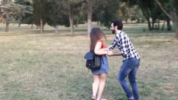 Couple Quarrel Young Man Woman Arguing Outdoor — Stock Video