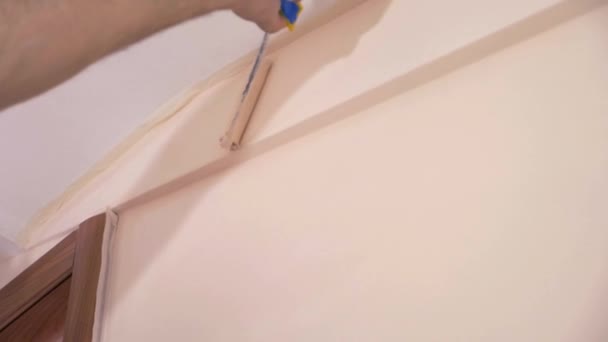 Muro Pittura Mano Del Lavoratore — Video Stock