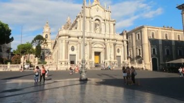 Piazza del Duomo 'daki Sant' agata Kilisesi, Catania, Sicilya, Ağustos 2020