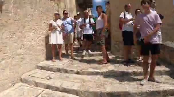 Szuggesztív Áttekintés Matera Basilicata Italy Augusztus 2020 Utcáin Kövein Timelapse — Stock videók