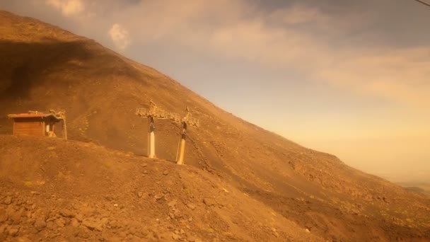 Υπαινικτική Θέα Της Νότιας Πλευράς Της Etna Στο Ηλιοβασίλεμα Τον — Αρχείο Βίντεο