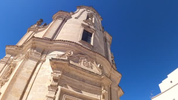 Närbild Symbolen För Döden Kyrkan Skärselden Matera Basilicata Augusti 2020 — Stockvideo