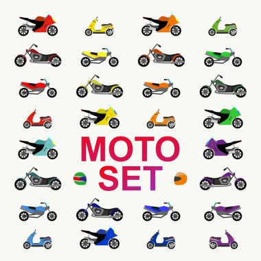 motocircle ve motobike konsepti için düz stil ayarlama