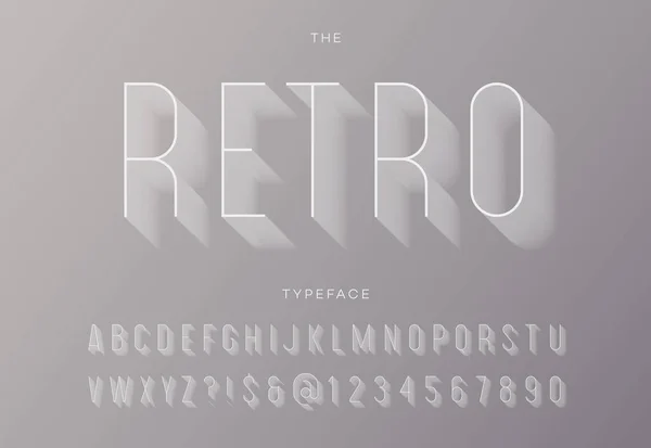 Retro lettertype met schaduw — Stockvector