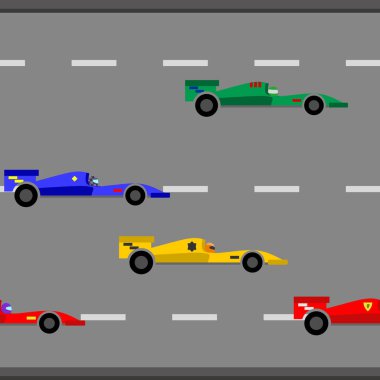 vektör çocuklar sevimli yarış araba Dikişsiz desen kumaş üzerine basım için