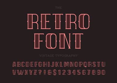 Retro yazı tipi vintage tipografi
