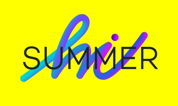 Banner de verão moderno negrito estilo tipografia 3d —  Vetores de Stock