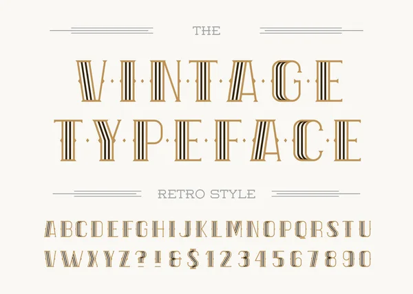 Estilo de linha retro typeface vintage — Vetor de Stock