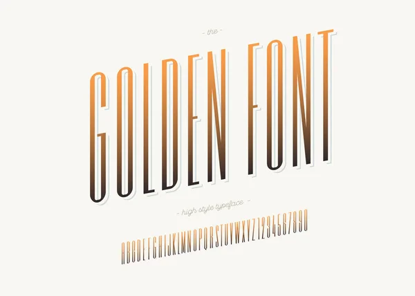 Tipografía moderna de vector oro fuente sans serif alto estilo — Vector de stock