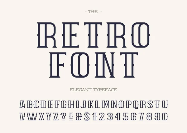 Retro typsnitt modern typografi svart färg — Stock vektor