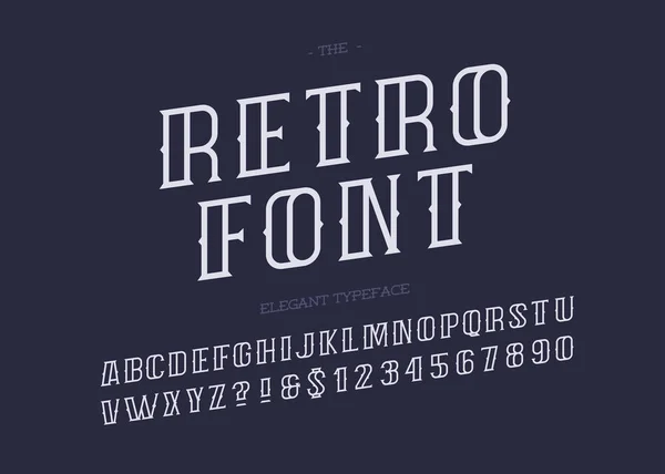 Vector retro alfabet moderne typografie witte kleur — Stockvector