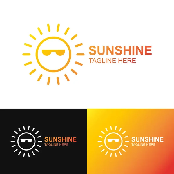 Wektor sun shine logotyp zestaw gradientowego stylu na białym tle na tle — Wektor stockowy