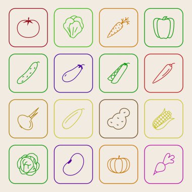 sebze renkli simge izole üzerinde arka plan belirleme