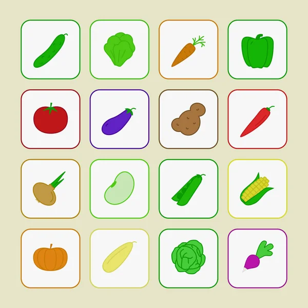 Vektor Gemüse Symbol Farbe flachen Stil — Stockvektor