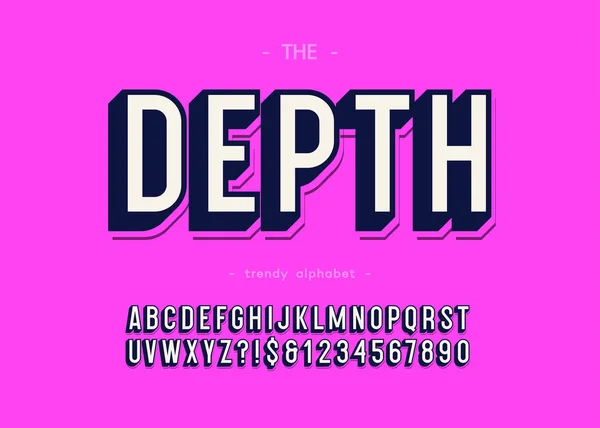 Profundidad vectorial alfabeto moderno 3d tipografía moderna en negrita — Archivo Imágenes Vectoriales